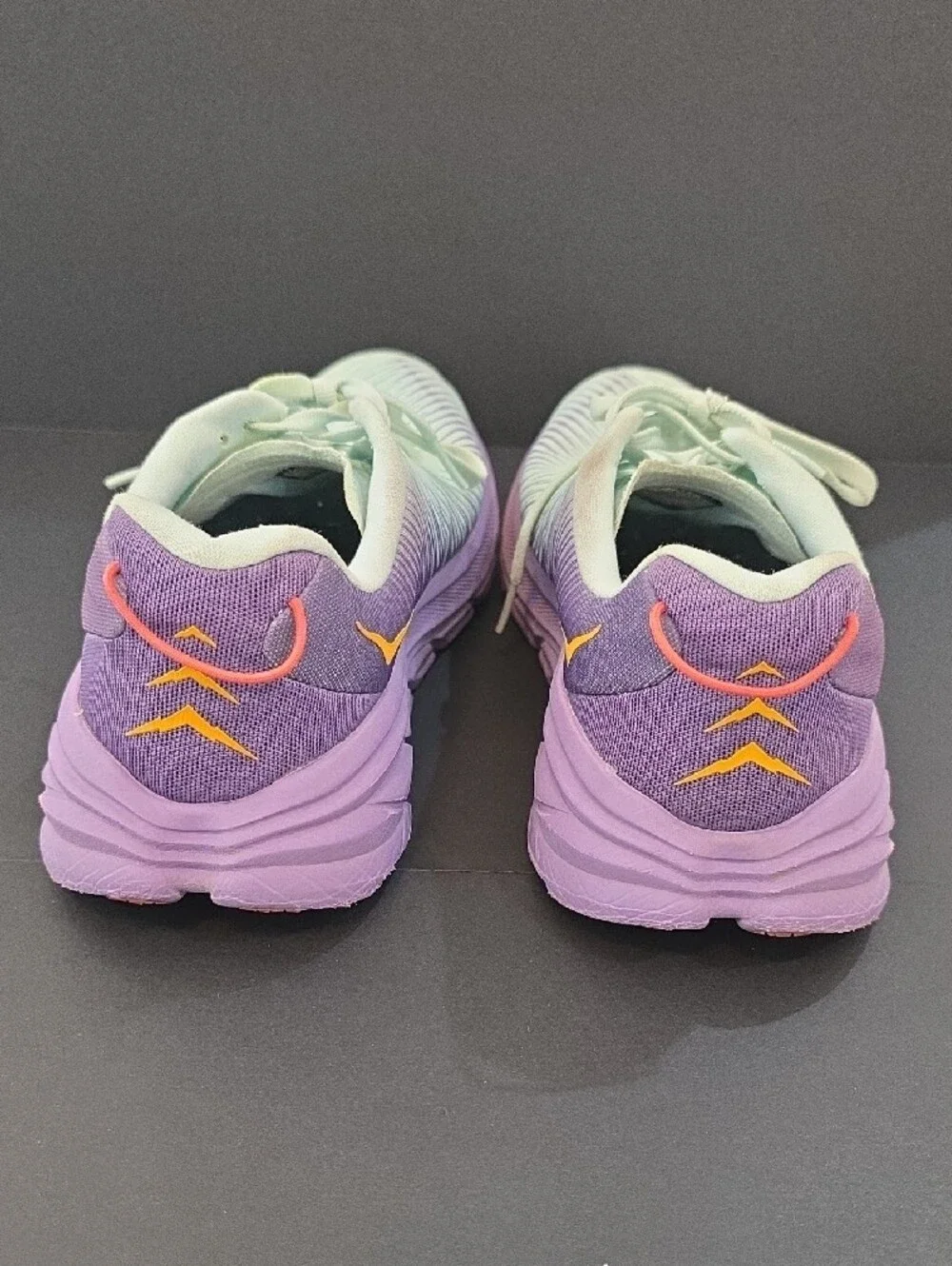 Hoka Rincon 3 Women's Mint Green & Purple Shoes with Orange Accent Size 8.5 - Picture 6 of 11